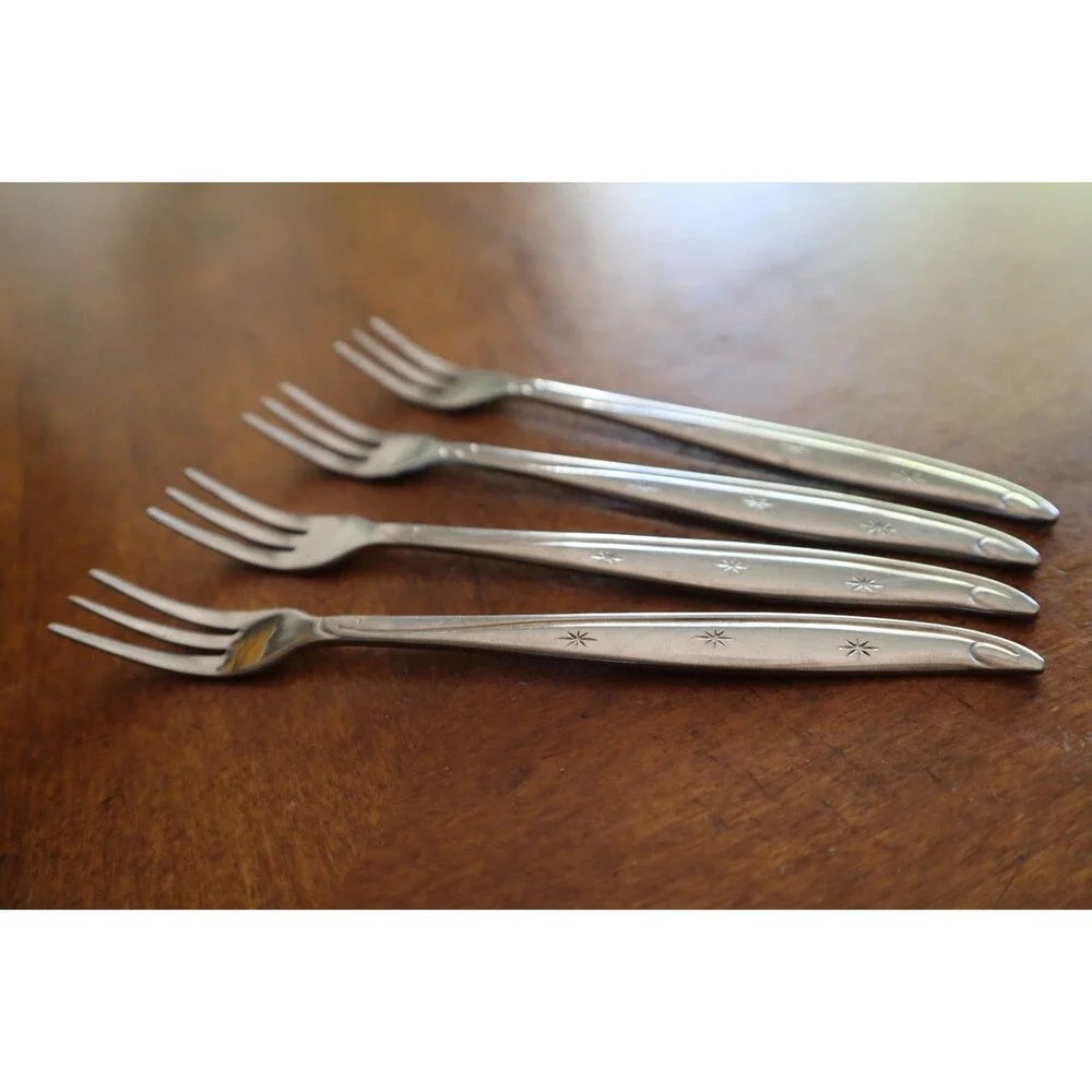 Impassa Atomic Starburst 4x Cocktail Fork 6.25
